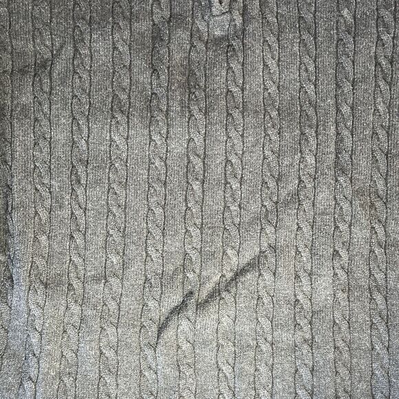Pronto Uomo Mens Fisherman Sweater 100% Cotton Gray 1/4 Zip Sweater Size L - Picture 2 of 6